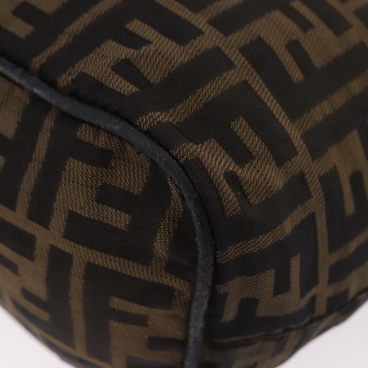 FENDI Zucca Canvas Hand Bag Brown Black Auth 195714