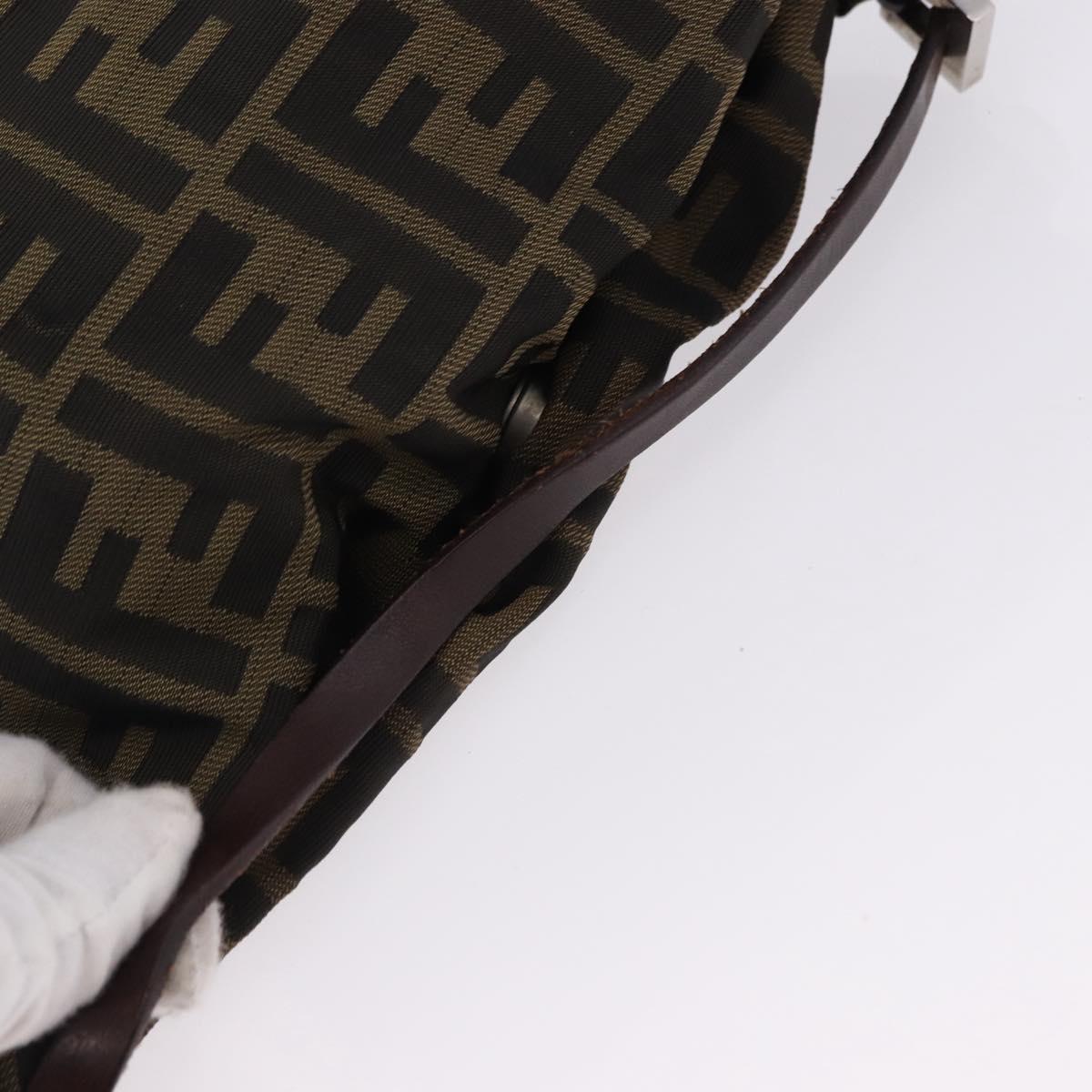 FENDI Zucca Canvas Hand Bag Brown Black Auth 195714