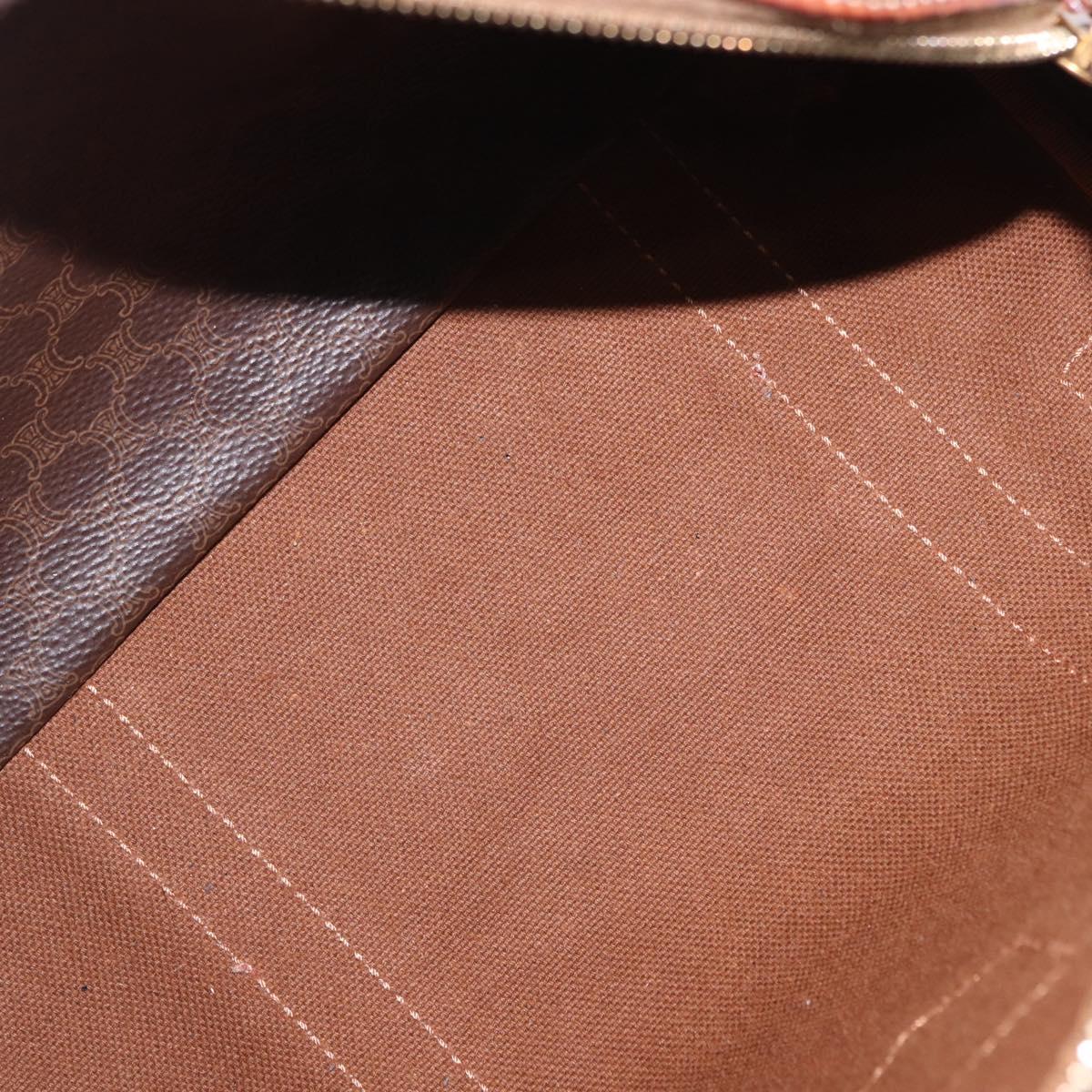 CELINE Macadam Canvas Hand Bag PVC Leather Brown Gold Auth 195723A