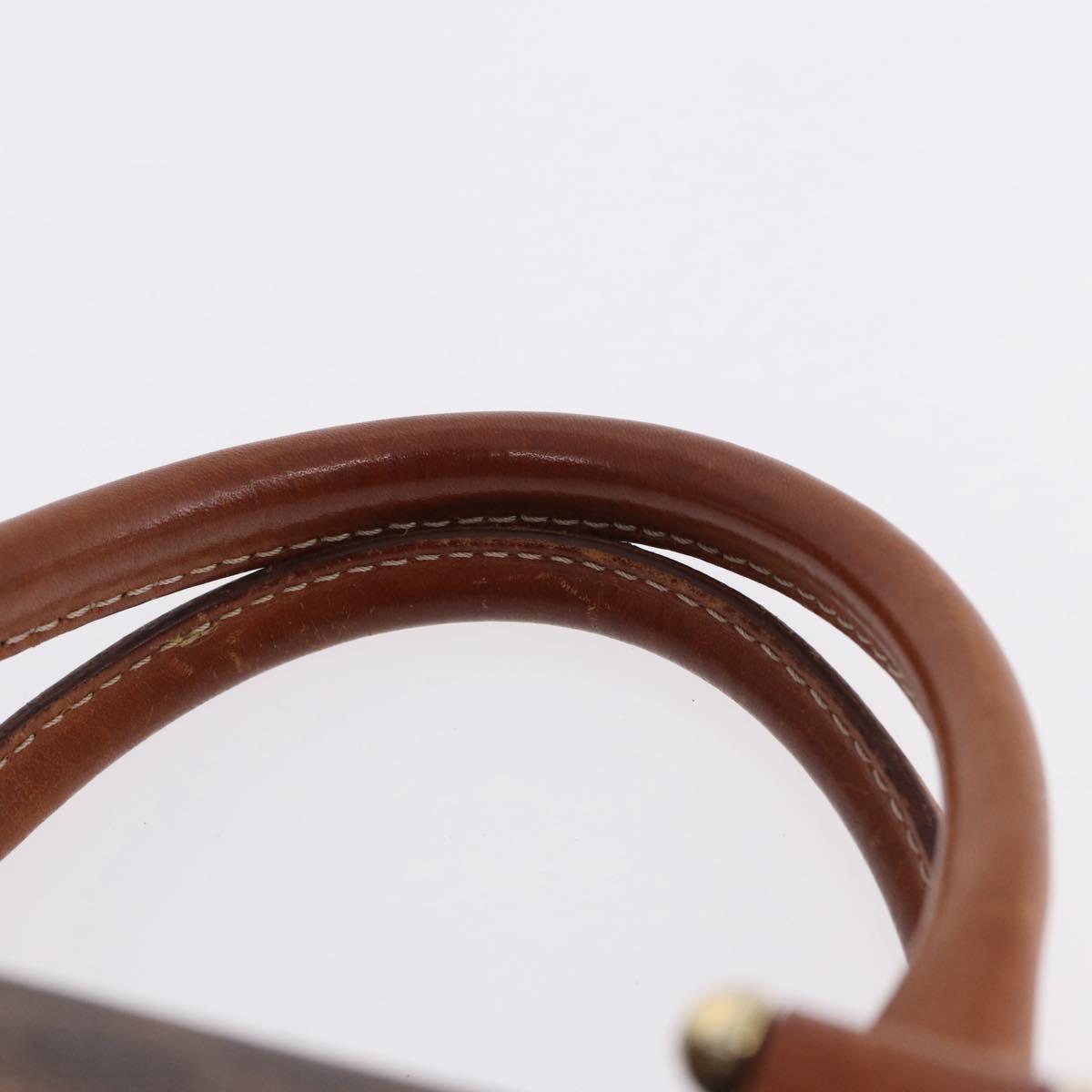CELINE Macadam Canvas Hand Bag PVC Leather Brown Gold Auth 195723A