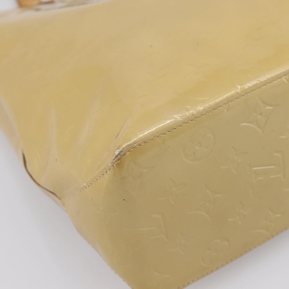 LOUIS VUITTON Monogram Vernis Reade MM Hand Bag Beige M91141 LV Auth 195729