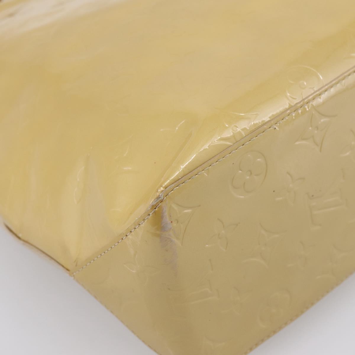 LOUIS VUITTON Monogram Vernis Reade MM Hand Bag Beige M91141 LV Auth 195729