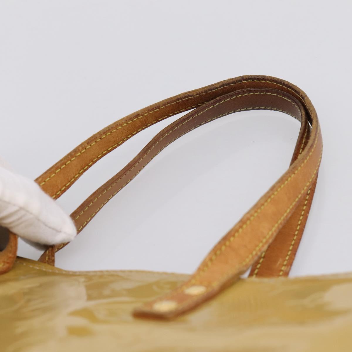 LOUIS VUITTON Monogram Vernis Reade MM Hand Bag Beige M91141 LV Auth 195729