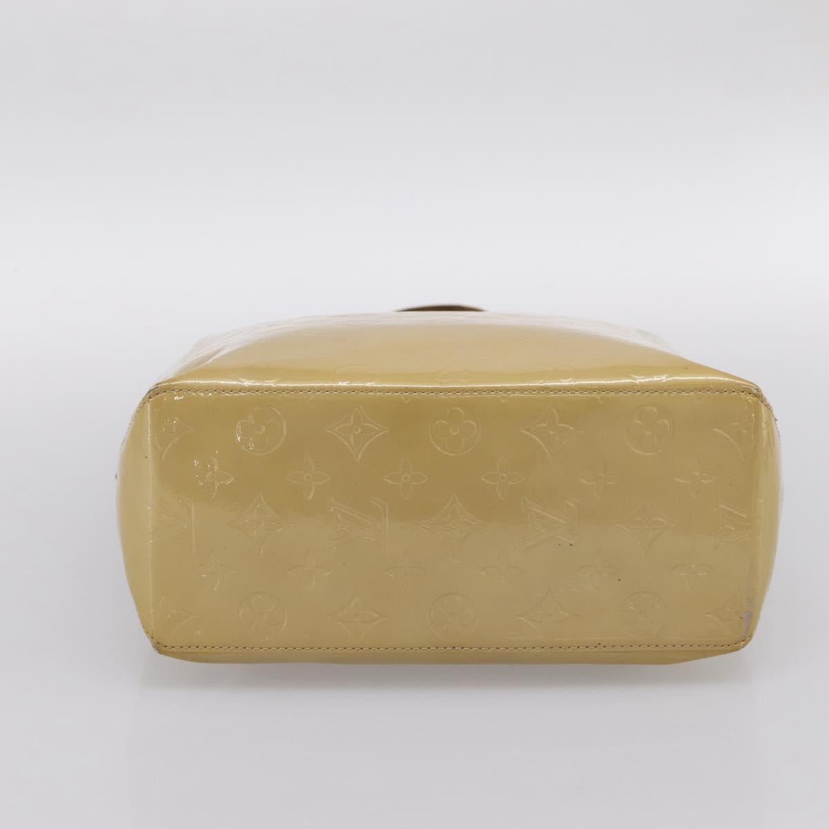 LOUIS VUITTON Monogram Vernis Reade MM Hand Bag Beige M91141 LV Auth 195729