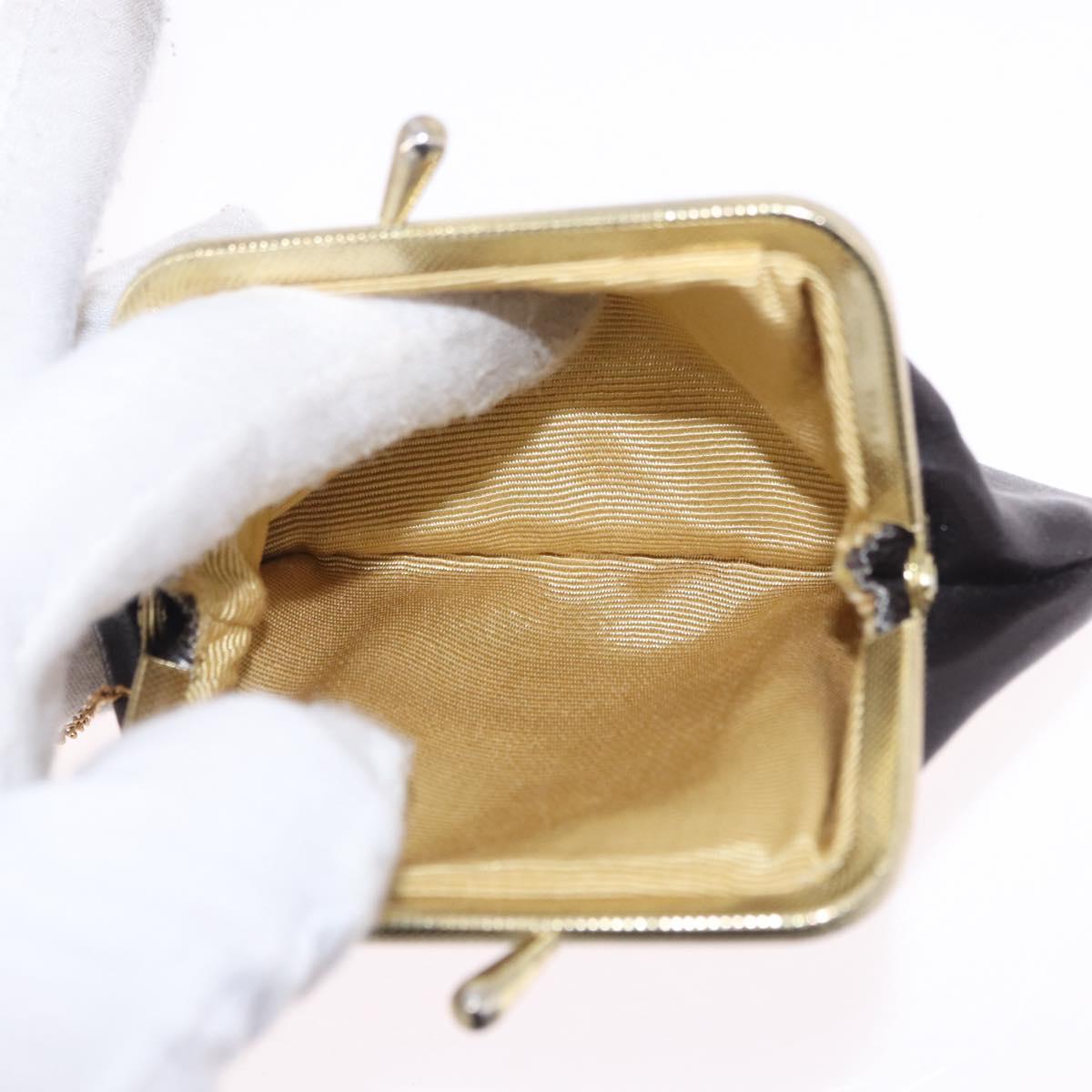 Christian Dior Chain Shoulder Bag Leather Dark Brown Gold Auth 195730