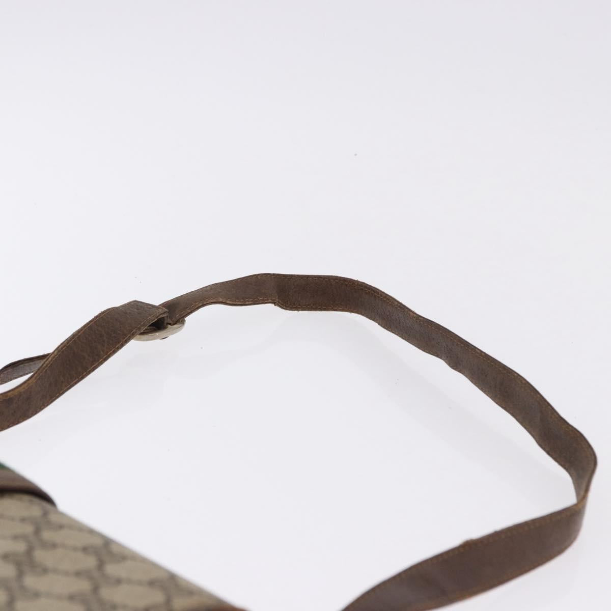GUCCI GG Supreme Web Sherry Line Shoulder Bag PVC Beige Gold Auth 195731