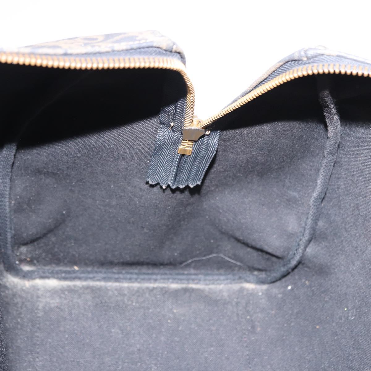Christian Dior Trotter Canvas Boston Bag PVC Green Gold Auth 195735