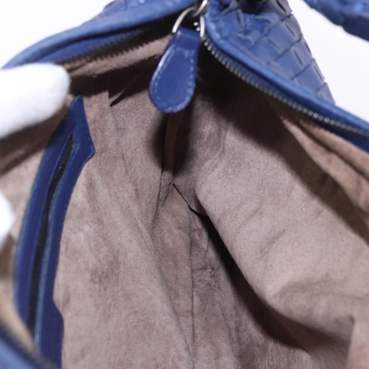 BOTTEGA VENETA INTRECCIATO Hobo Shoulder Bag Leather Blue 115653 Auth 195742SAM
