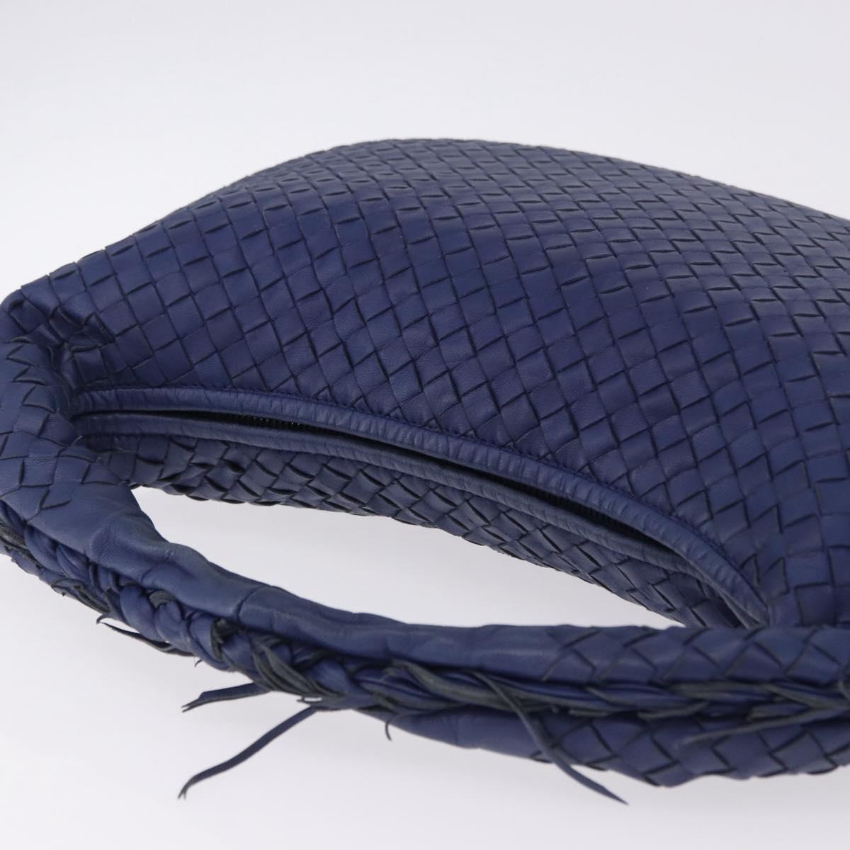 BOTTEGA VENETA INTRECCIATO Hobo Shoulder Bag Leather Blue 115653 Auth 195742SAM
