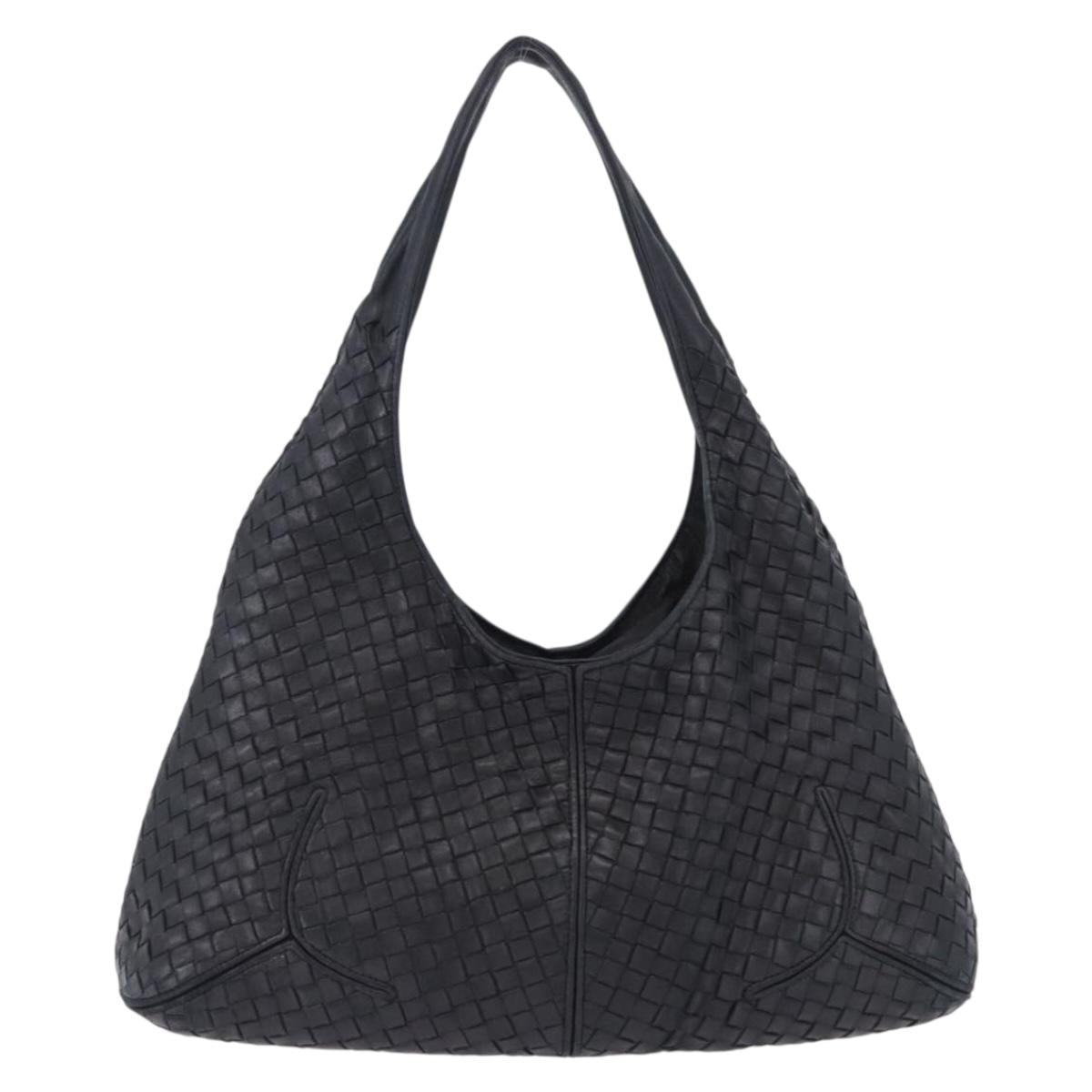 BOTTEGA VENETA INTRECCIATO Shoulder Bag Leather Black 145552 Auth 195745V