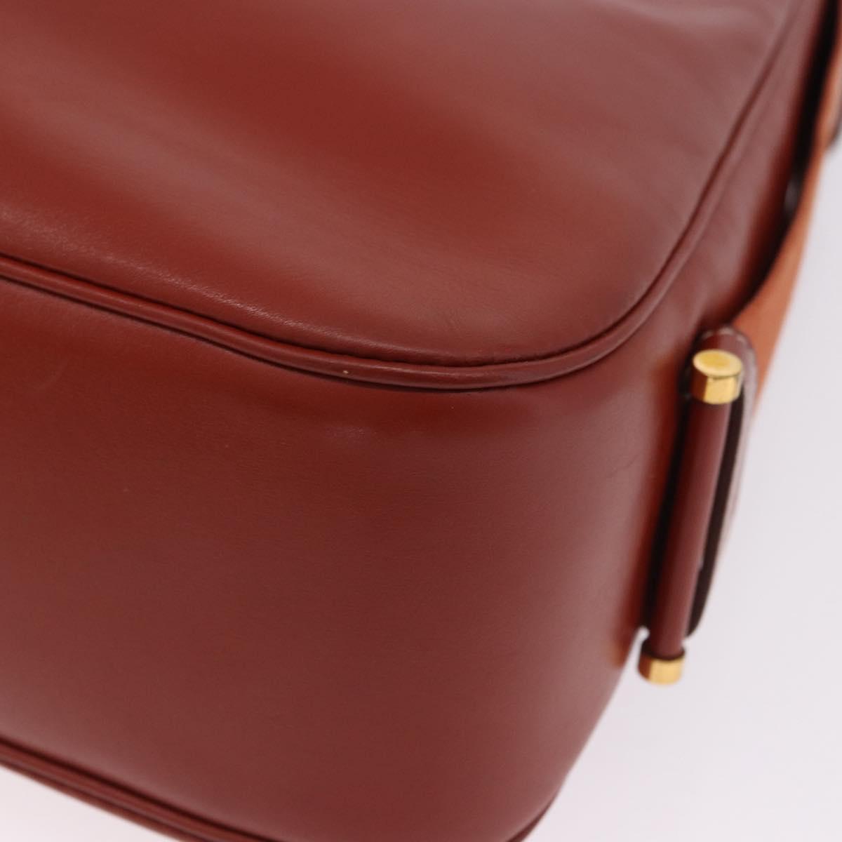 HERMES Sako Shoulder Bag Leather Brown Gold Auth 195752M