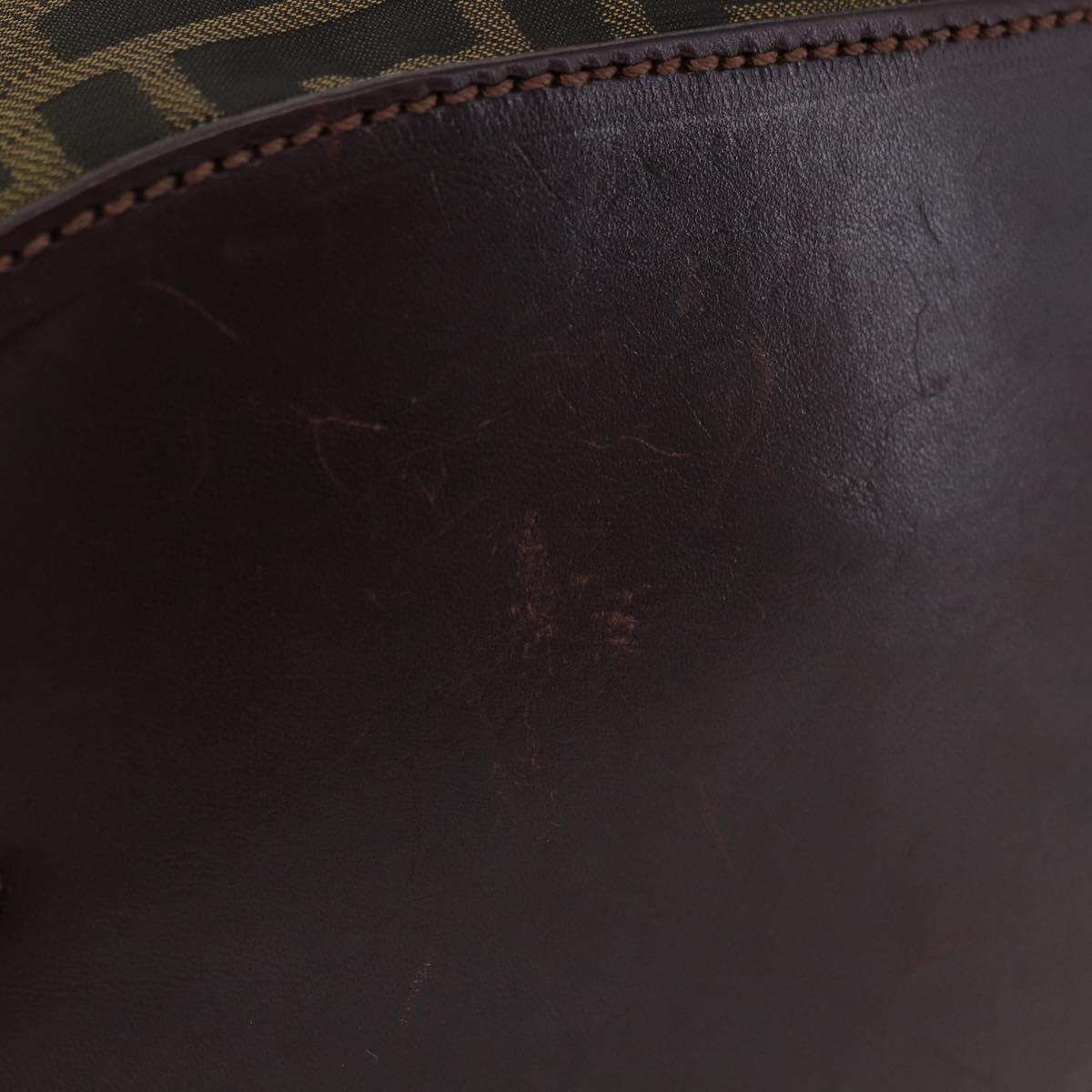 FENDI Zucca Canvas Hand Bag Brown Auth 195772