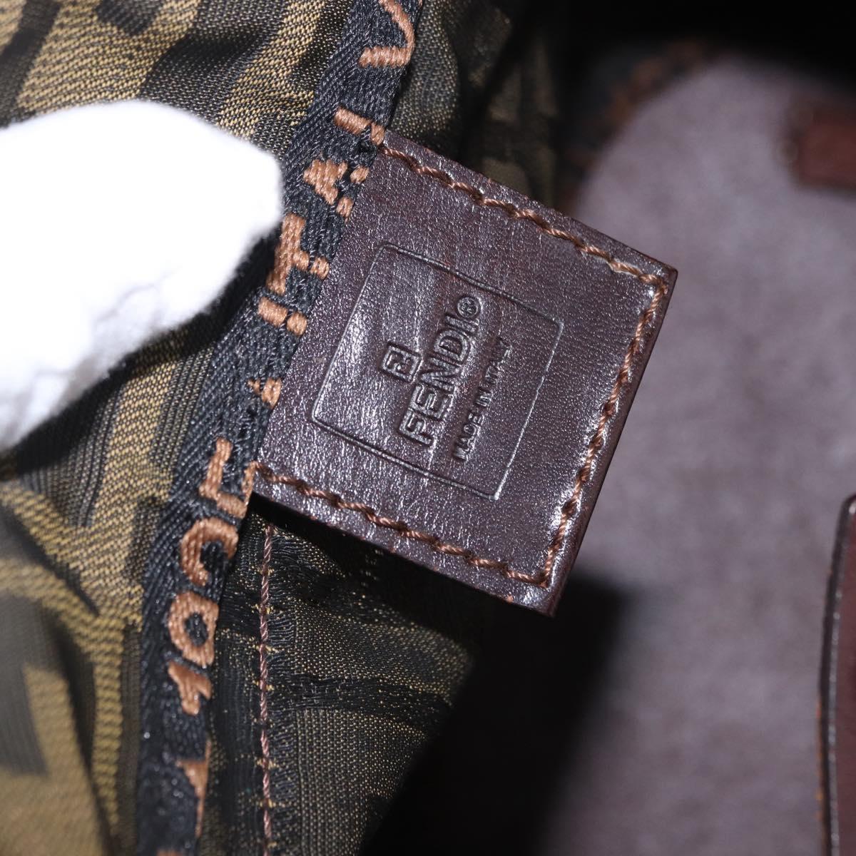 FENDI Zucca Canvas Hand Bag Brown Auth 195772