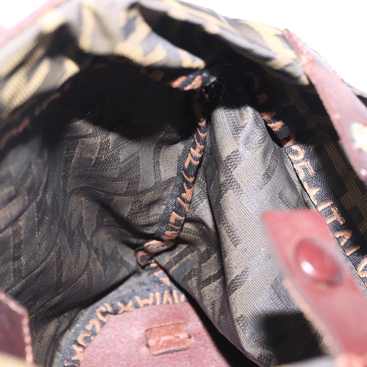 FENDI Zucca Canvas Hand Bag Brown Auth 195772