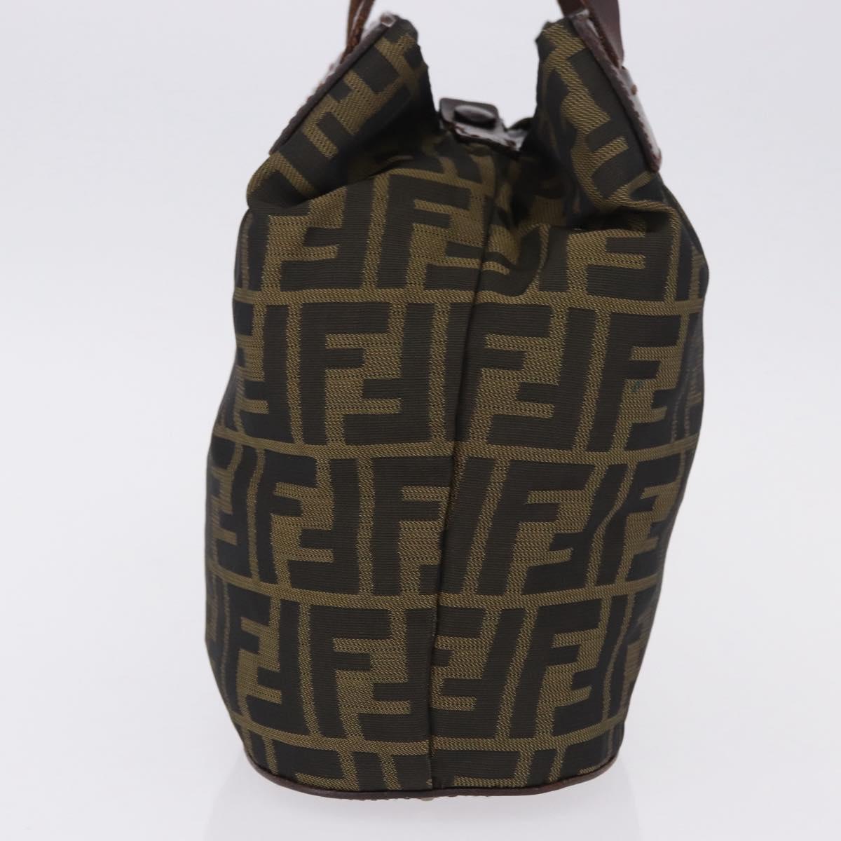 FENDI Zucca Canvas Hand Bag Brown Auth 195772