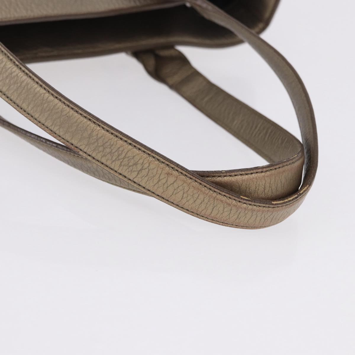 LOEWE Tote Bag Leather Gold Tone Auth 195777V