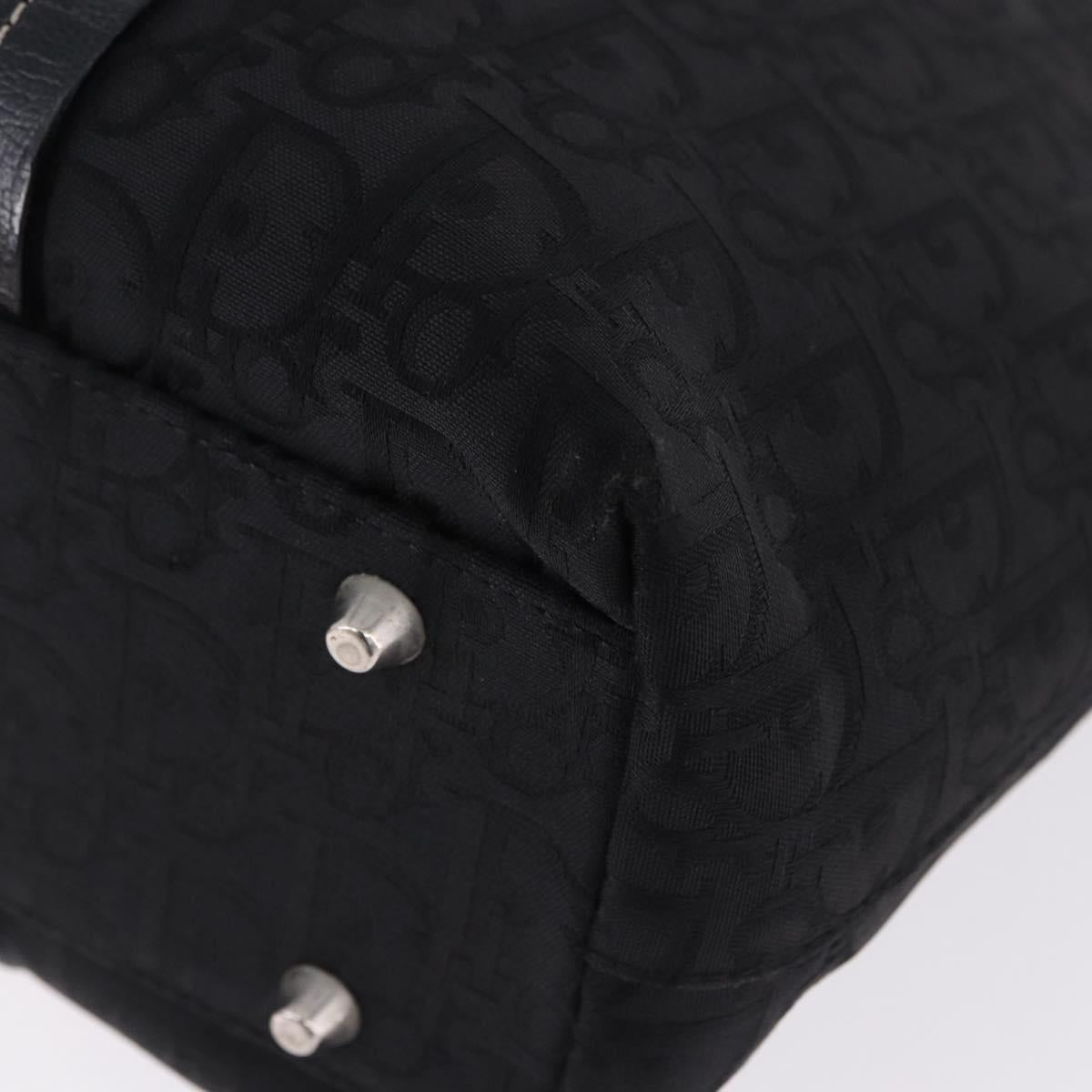Christian Dior Trotter Canvas Hand Bag Black Silver Auth 195785V