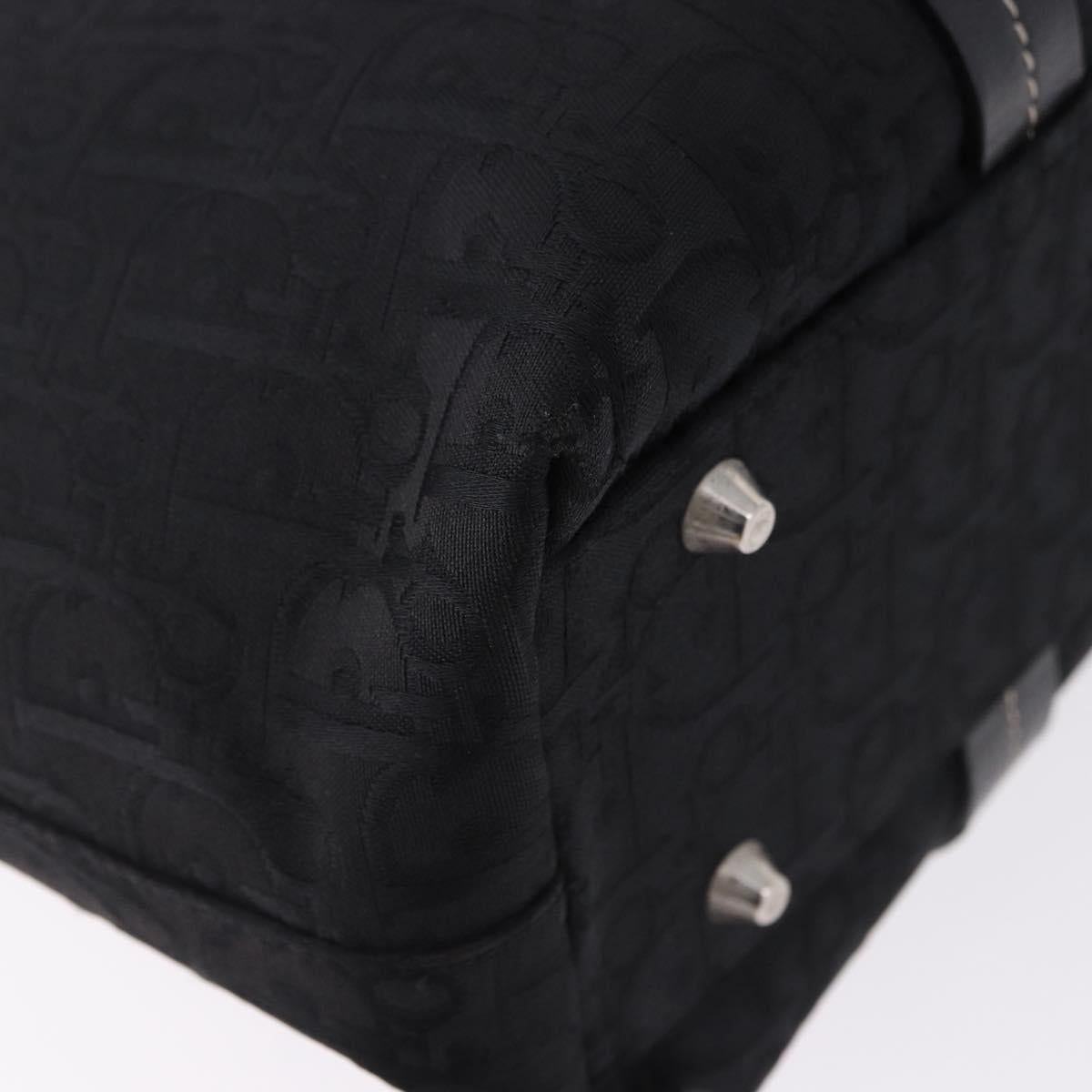 Christian Dior Trotter Canvas Hand Bag Black Silver Auth 195785V
