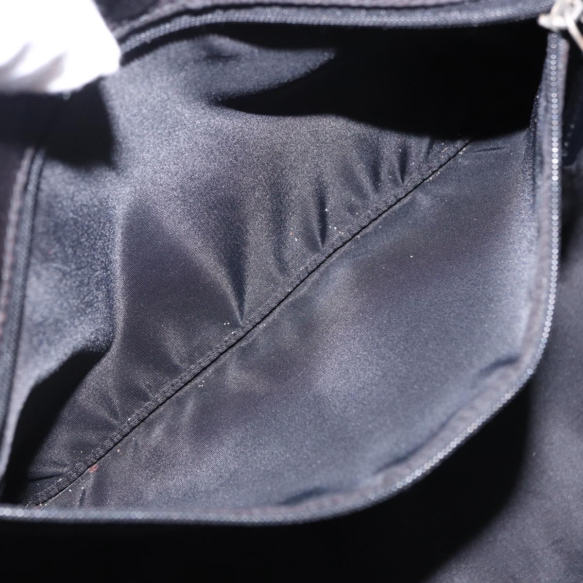 Christian Dior Trotter Canvas Hand Bag Black Silver Auth 195785V