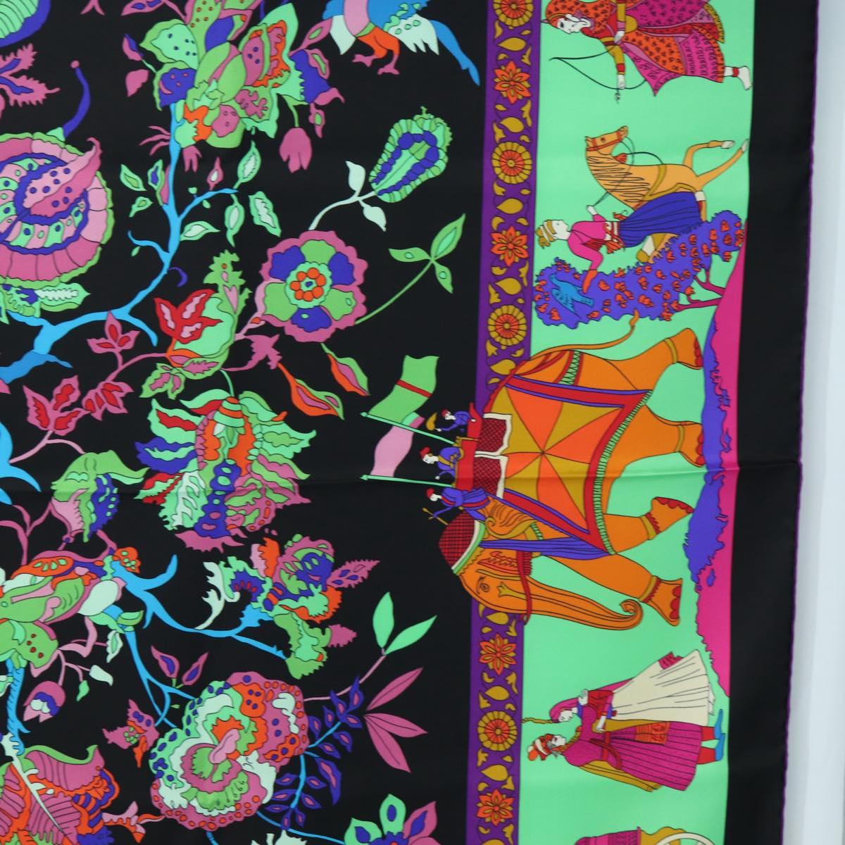 HERMES Scarf ""fantaisies indiennes"" Silk Multicolor Auth 195787M