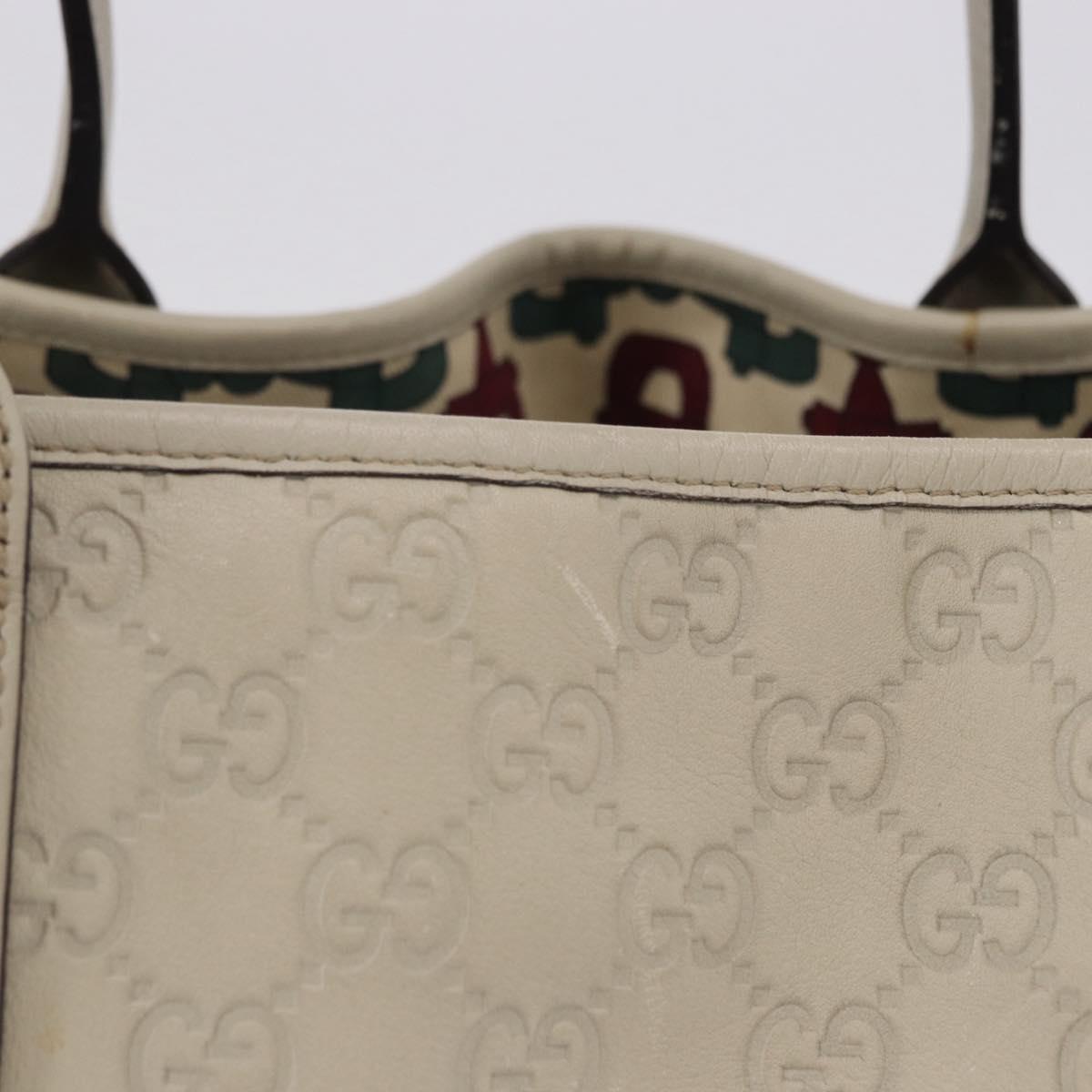 GUCCI GuccissimaGG Pretty Tote Bag Leather Ivory 163805 Auth 195794V