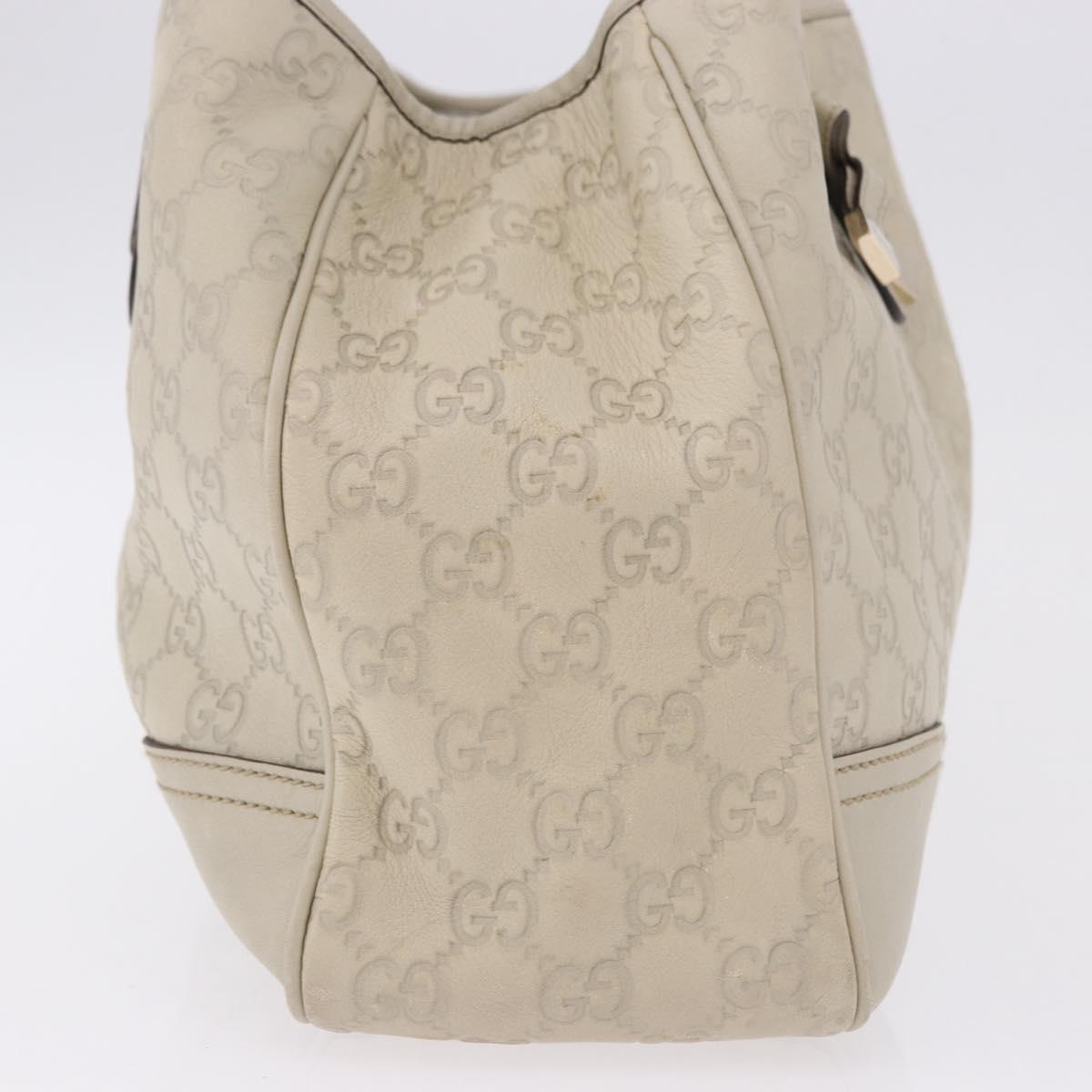 GUCCI GuccissimaGG Pretty Tote Bag Leather Ivory 163805 Auth 195794V