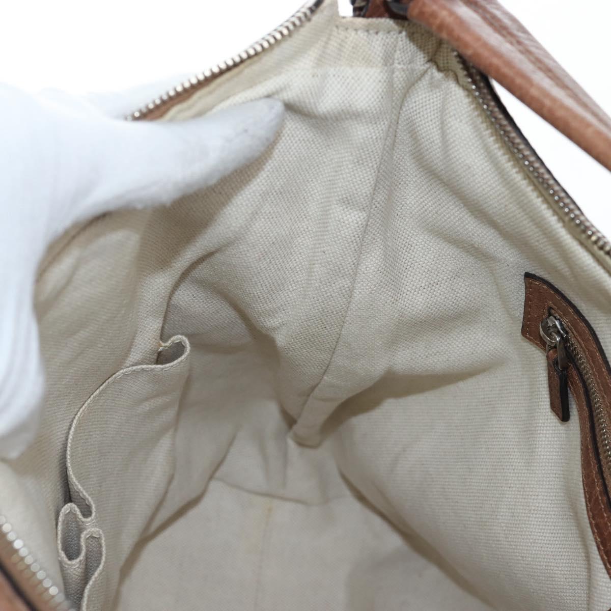GUCCI Interlocking Hand Bag Leather 2way Brown Silver 326514 Auth 195798V
