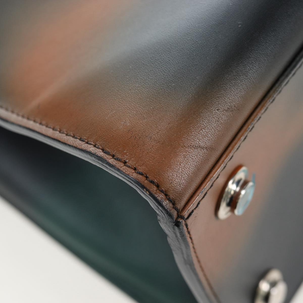 LOUIS VUITTON City Steamer MM Hand Bag Leather Black Silver LV Auth 195902SM