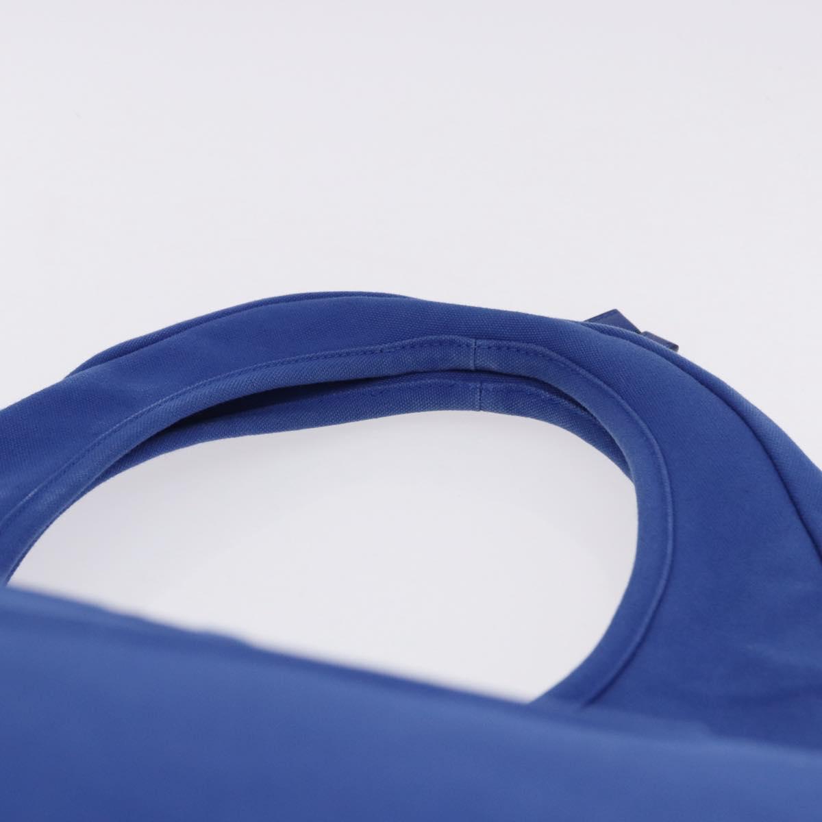 PRADA Shoulder Bag Canvas Blue Silver Auth 195903A