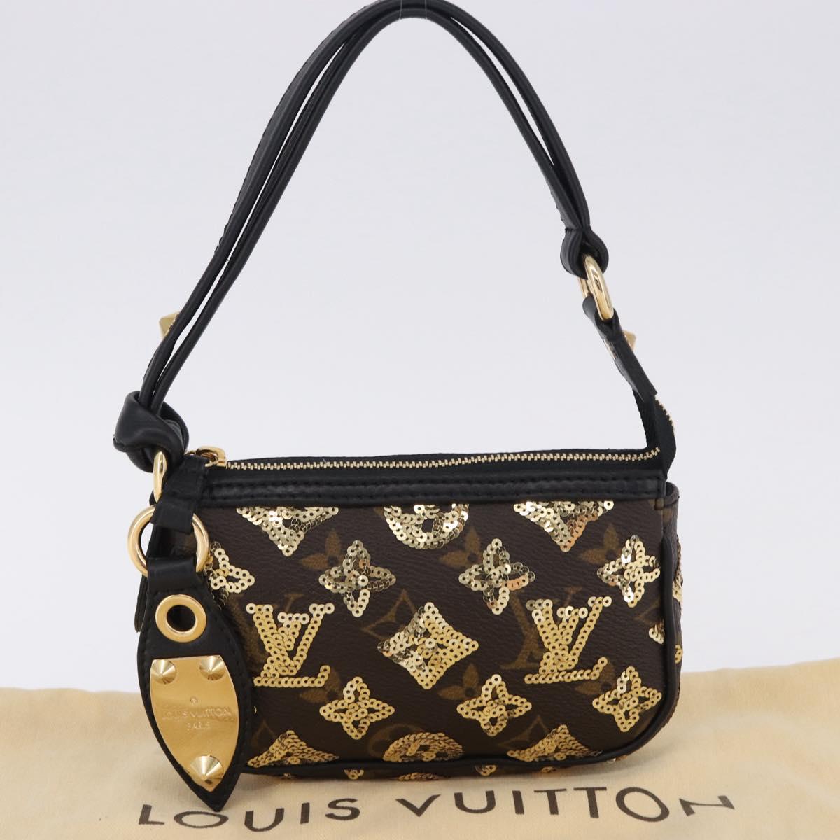 LOUIS VUITTON Monogram Eclipse Mini Pochette Accessoires M60125 Auth 195904SAV