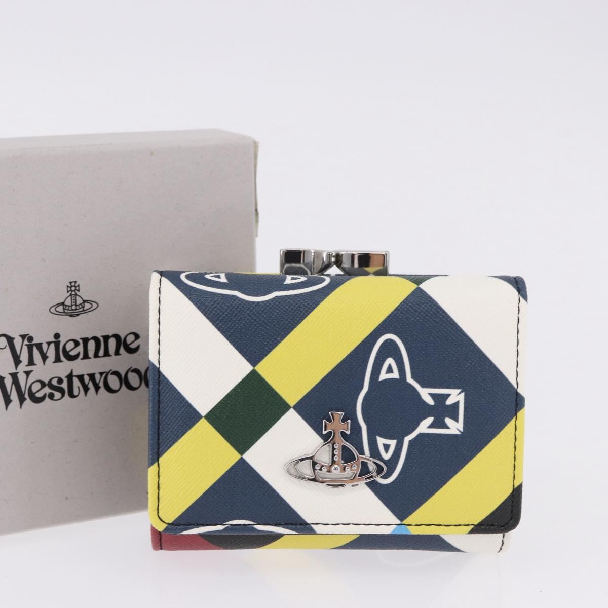 Vivienne Westwood Wallet PVC Canvas Multicolor Silver Auth 195907A