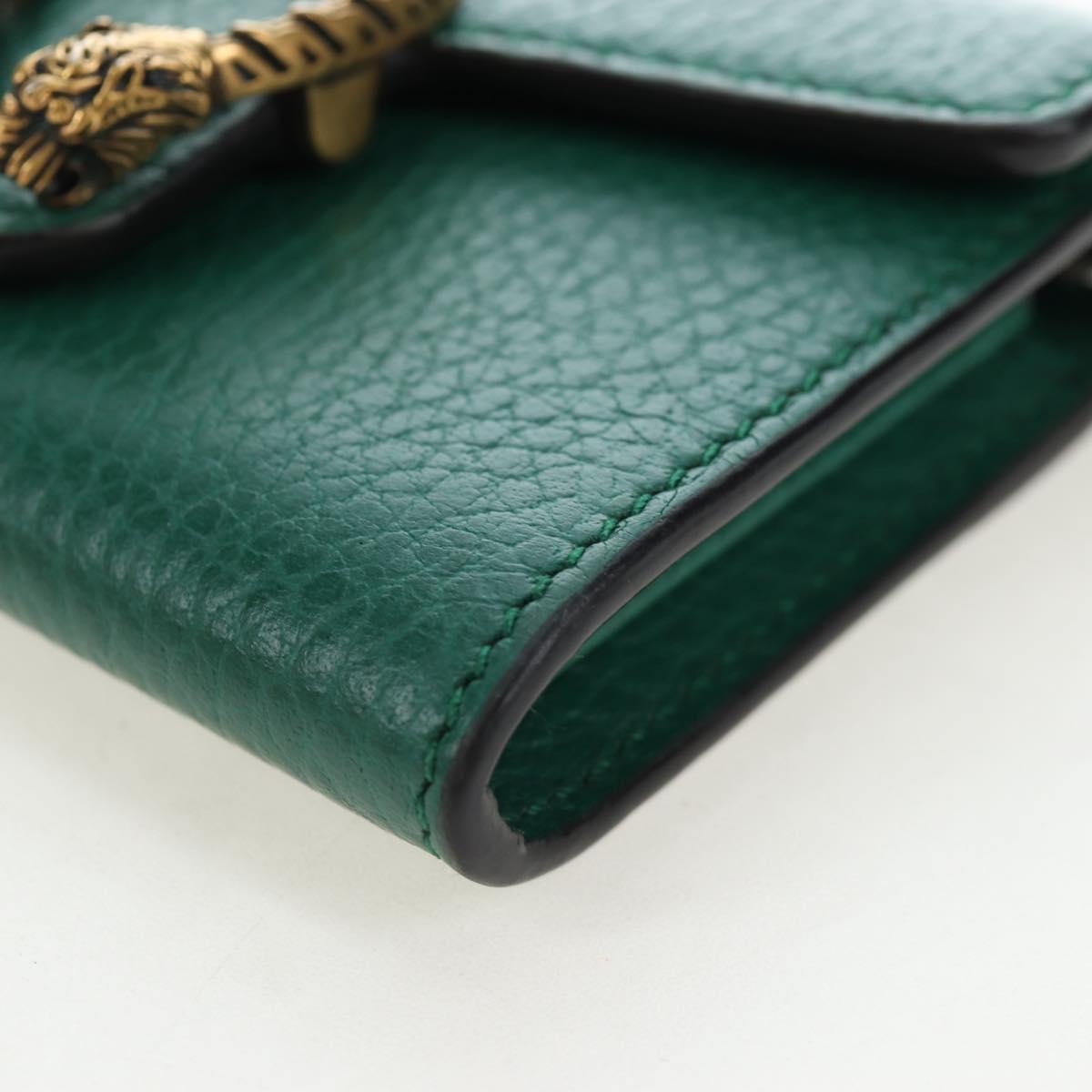 GUCCI Dionysus Chain Wallet Leather Green 574930 Auth 195913M
