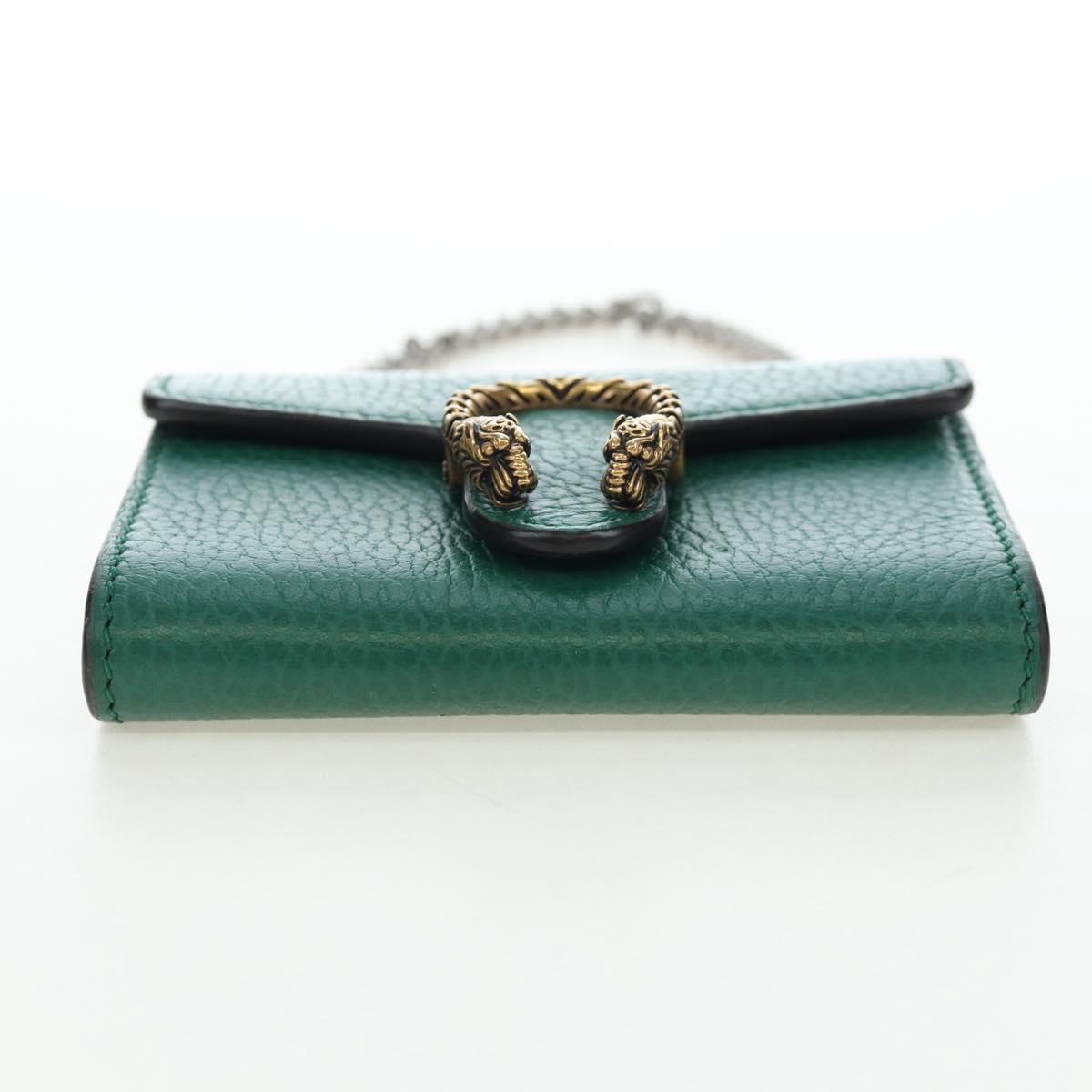 GUCCI Dionysus Chain Wallet Leather Green 574930 Auth 195913M