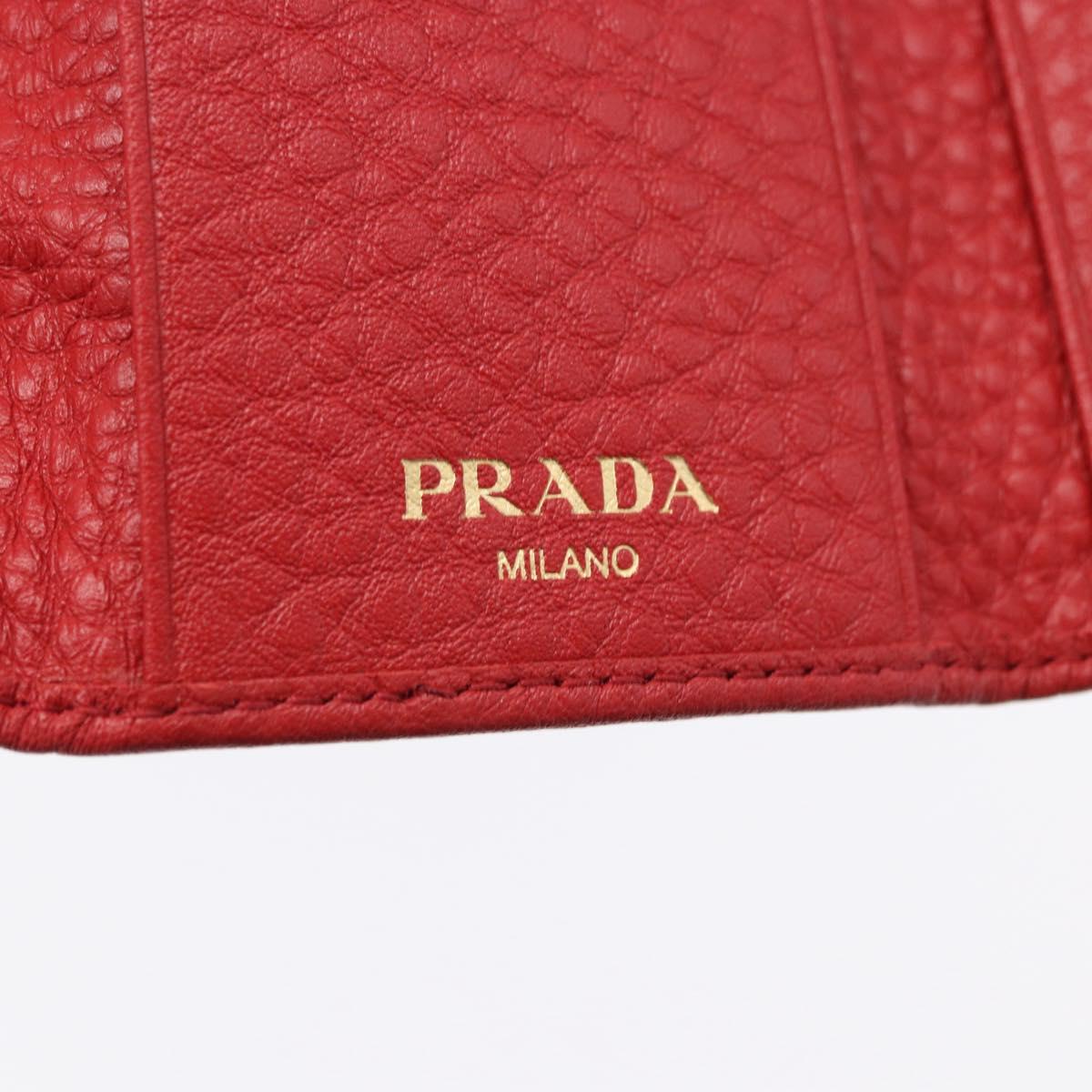 PRADA Key Case Vittero Dino Leather Red Auth 195914A