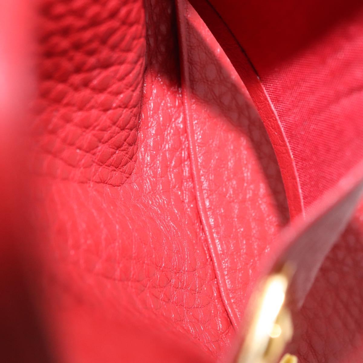 PRADA Key Case Vittero Dino Leather Red Auth 195914A