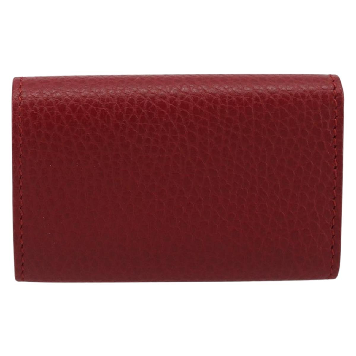 GUCCI GG Marmont Key Case Leather Red Gold 456118 Auth 195916M