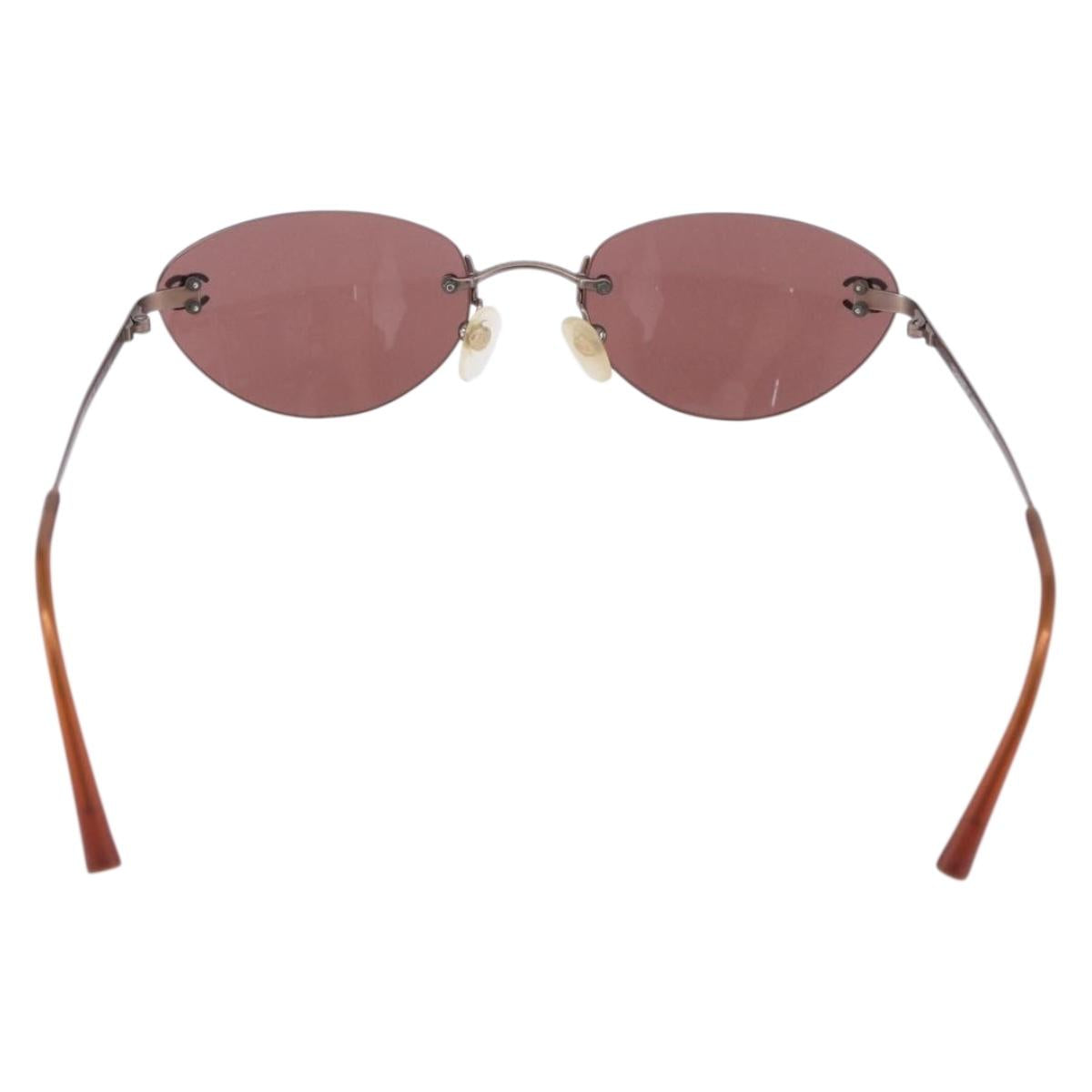 CHANEL Sunglasses COCO Mark Brown CC Auth 195921V