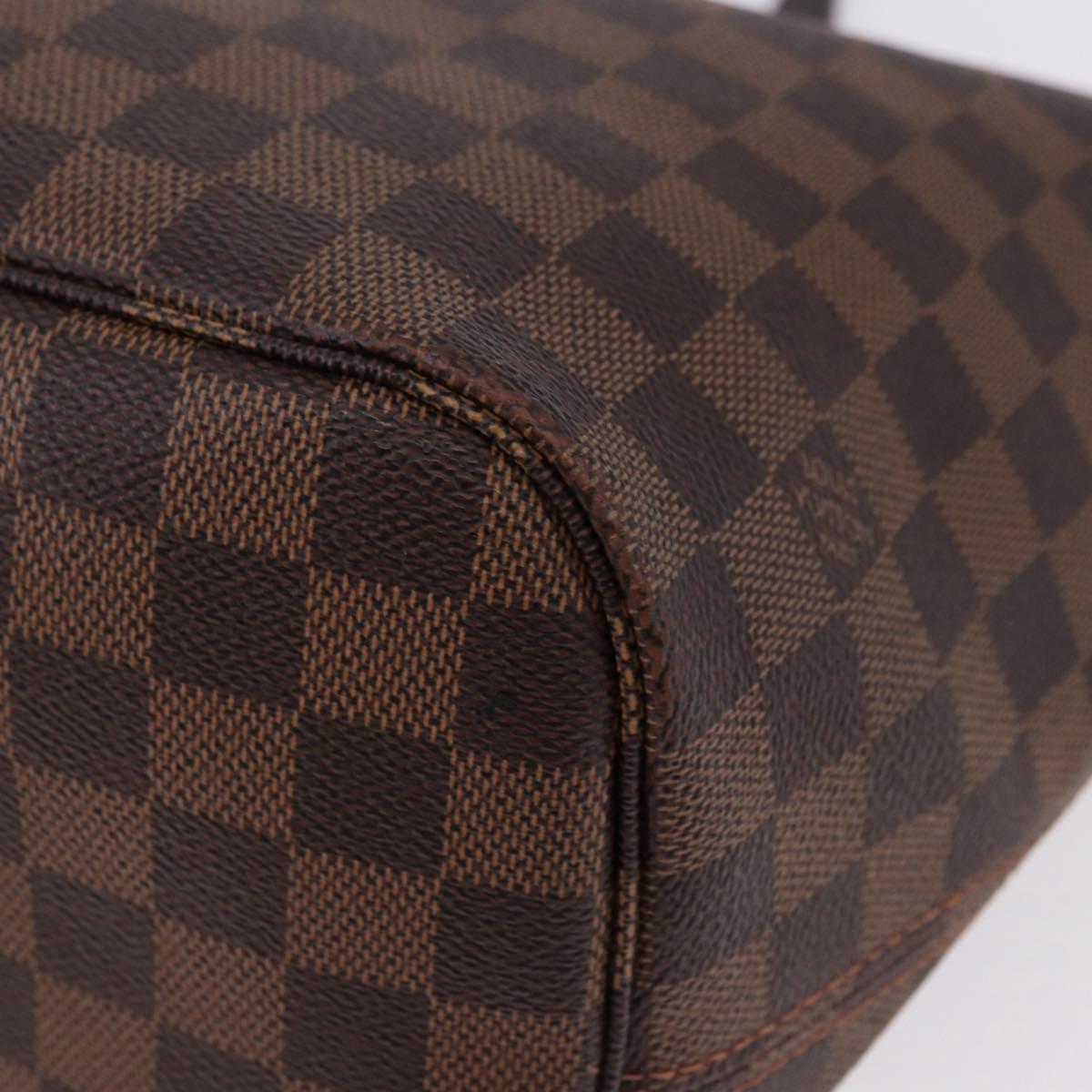 LOUIS VUITTON Damier Ebene Neverfull MM Tote Bag N51105 LV Auth 195924V