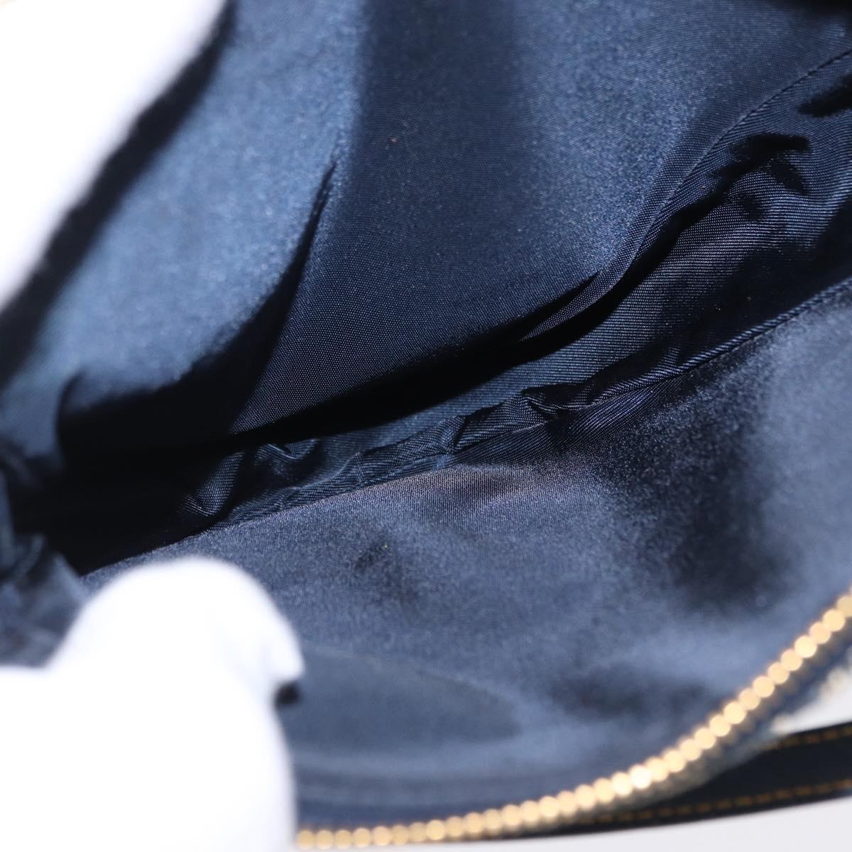 Christian Dior Trotter Canvas Saddle Accessory Pouch Navy Gold Auth 195928V