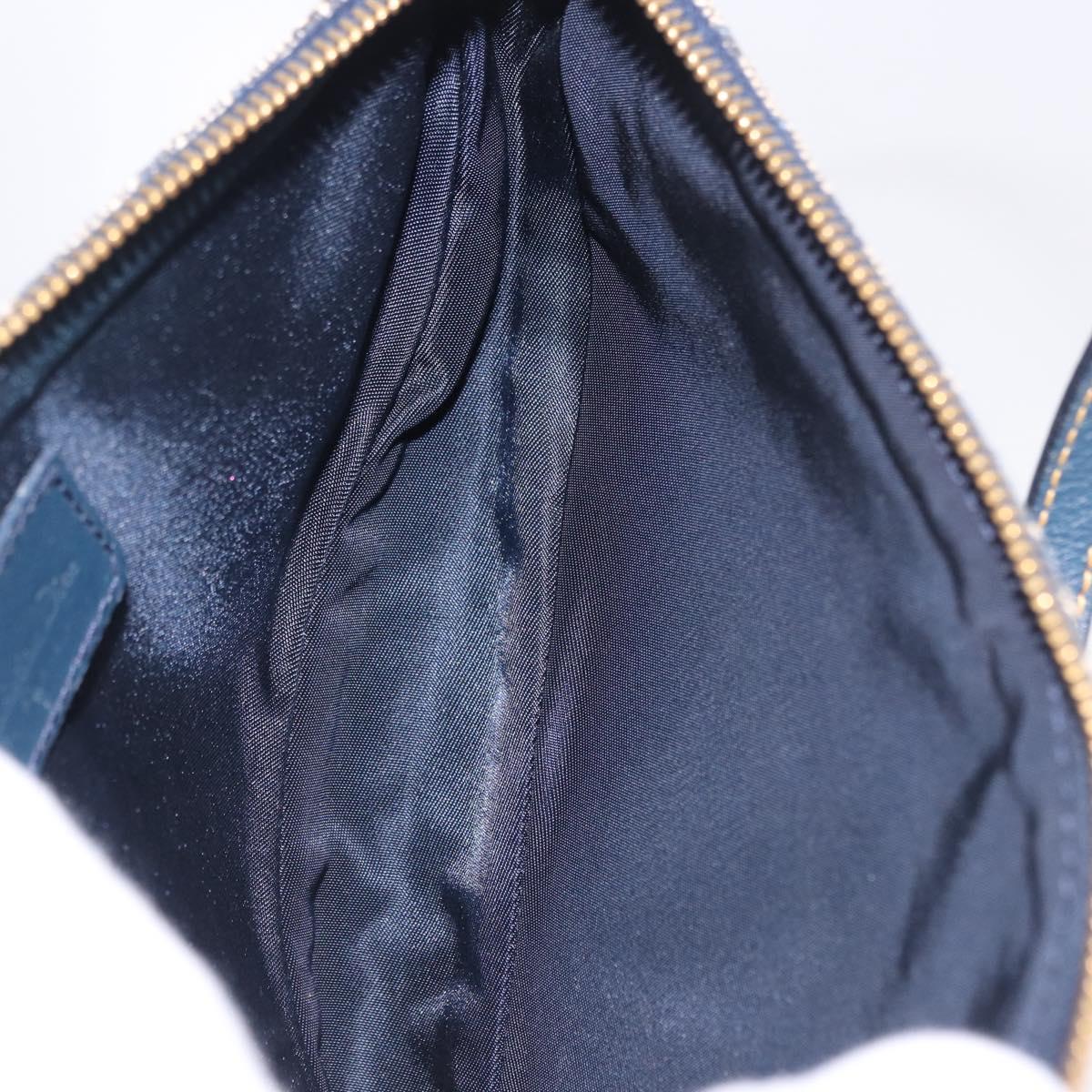 Christian Dior Trotter Canvas Saddle Accessory Pouch Navy Gold Auth 195928V