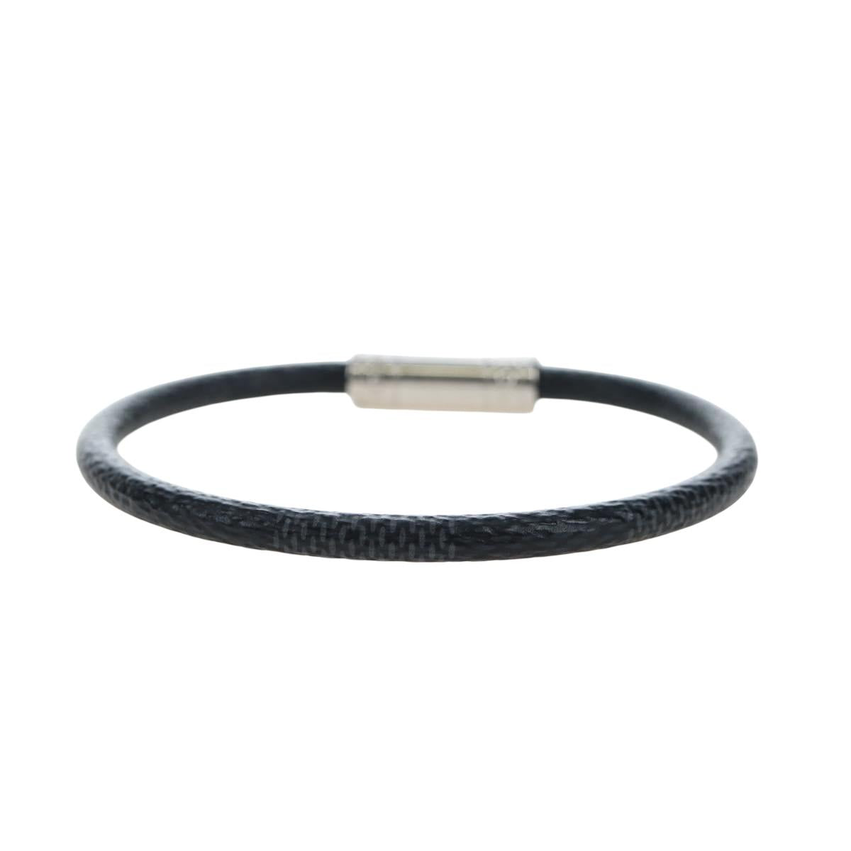 LOUIS VUITTON Damier Graphite Bra Rubbed Keep It Bracelet M6609E LV Auth 195934V