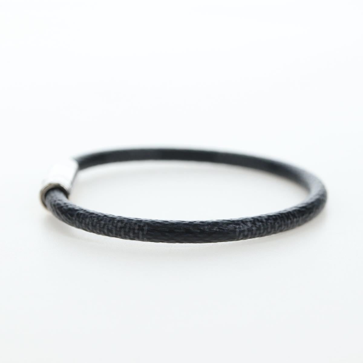 LOUIS VUITTON Damier Graphite Bra Rubbed Keep It Bracelet M6609E LV Auth 195934V