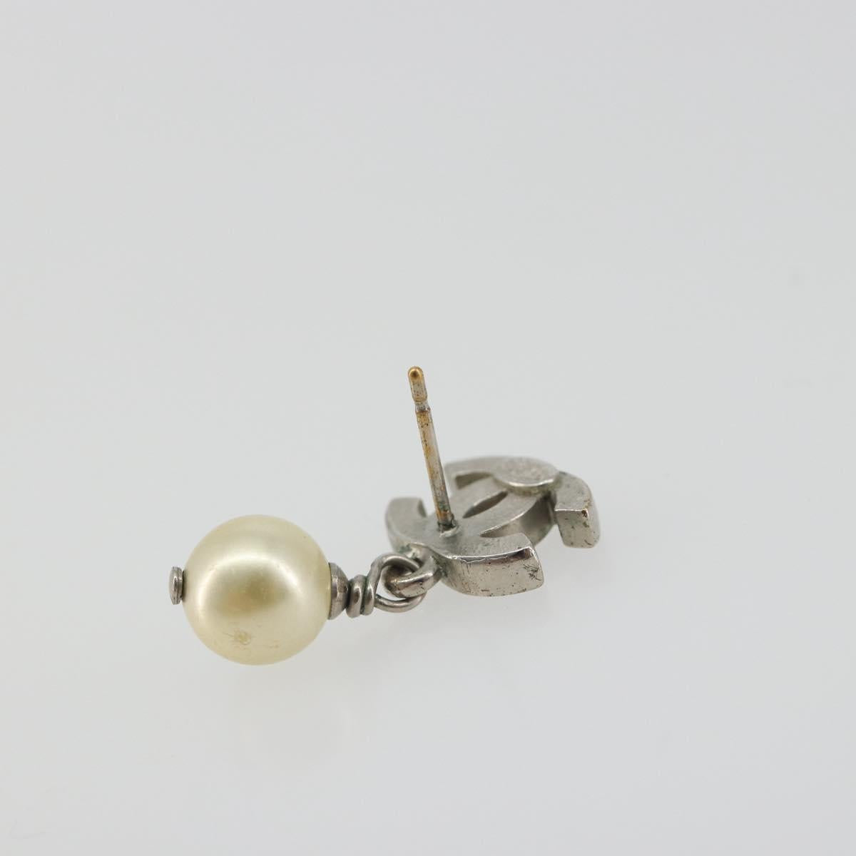 CHANEL COCO Mark Pierce metal Silver CC Auth 195942A