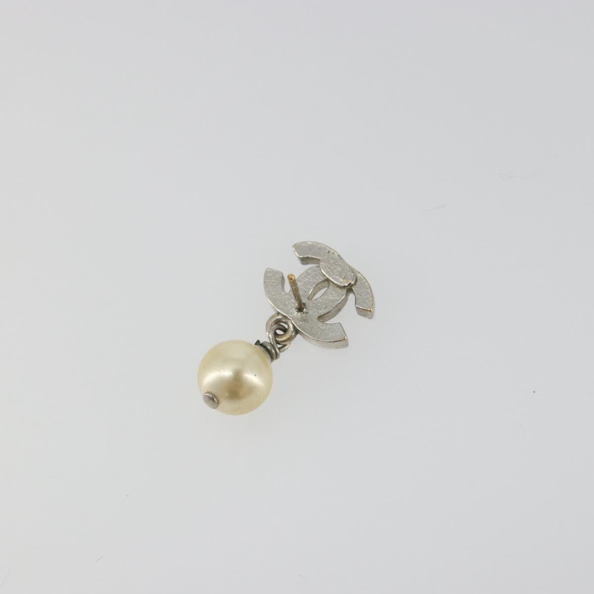 CHANEL COCO Mark Pierce metal Silver CC Auth 195942A