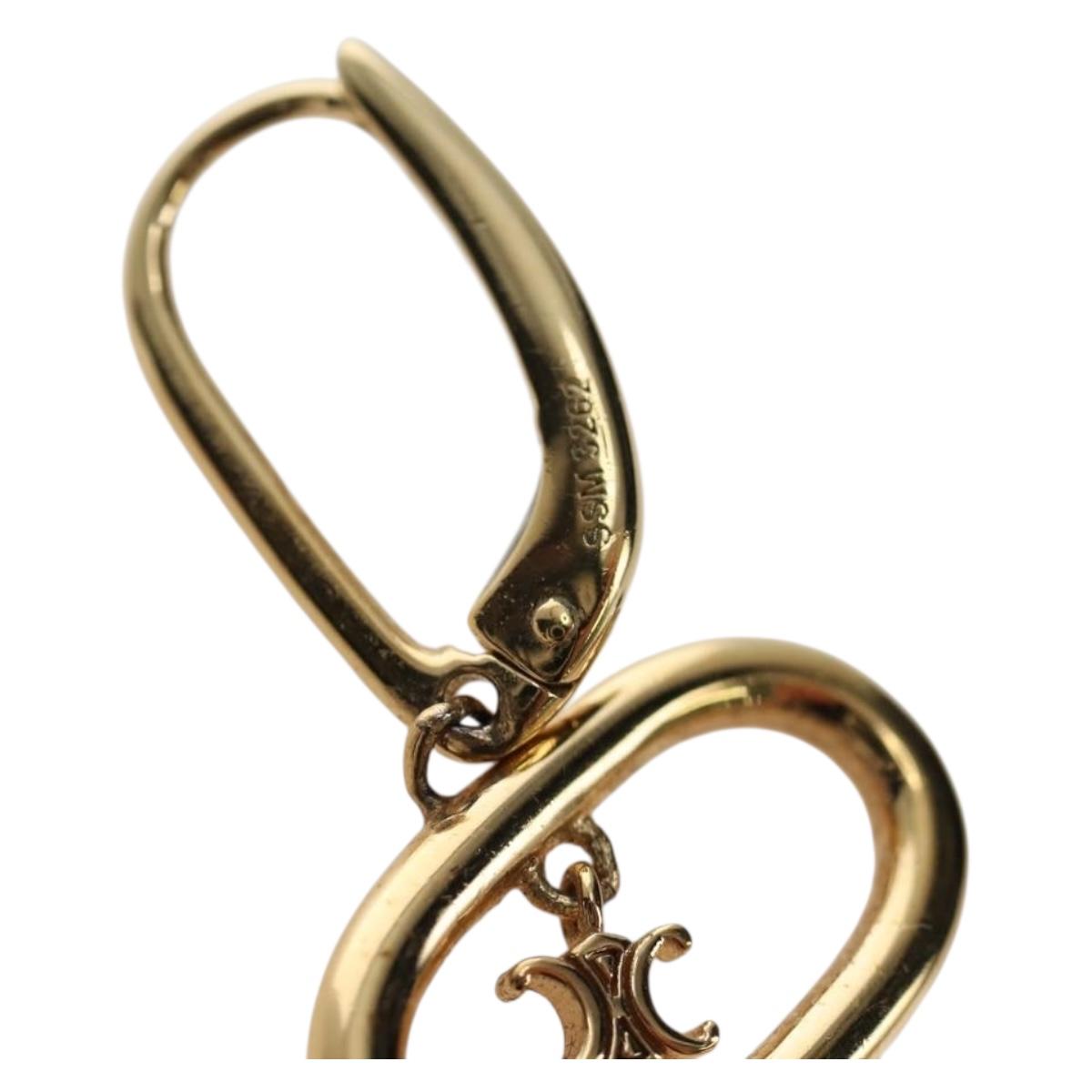 CELINE Pierce Triomphe metal Gold Auth 195946M