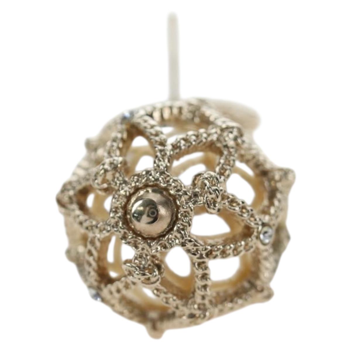 CHANEL COCO Mark Pierce metal Gold Tone CC Auth 195948M
