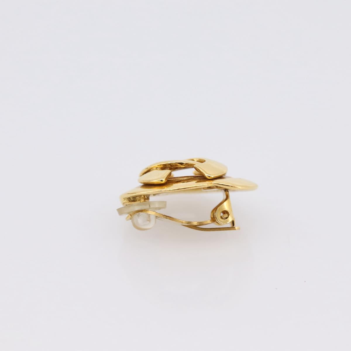 CHANEL Earring metal Gold CC Auth 195950V