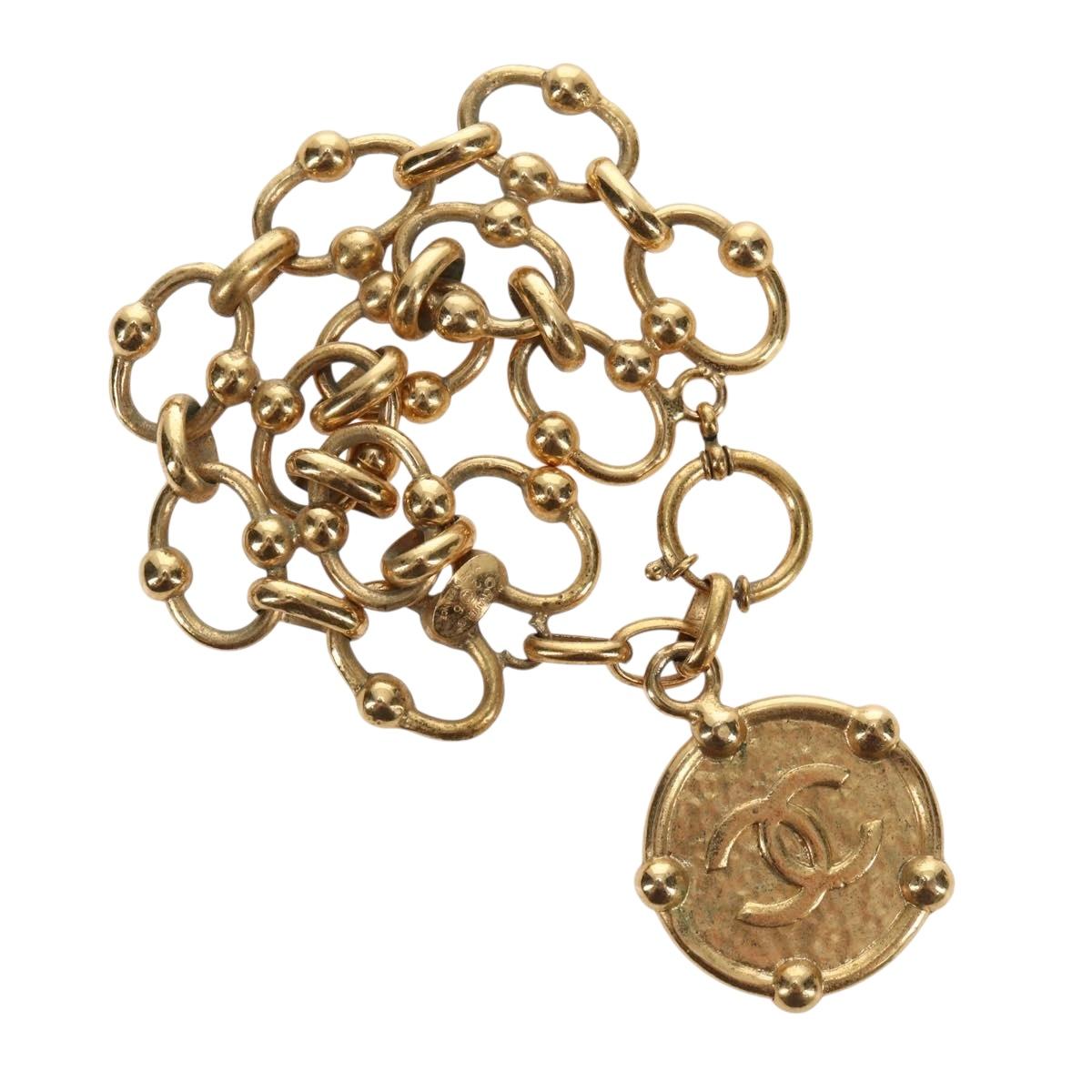 CHANEL Bracelet metal Gold Tone CC Auth 195952V