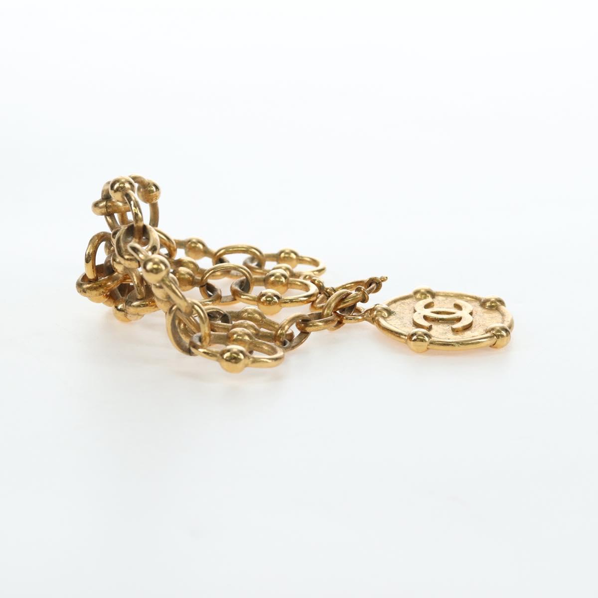 CHANEL Bracelet metal Gold Tone CC Auth 195952V