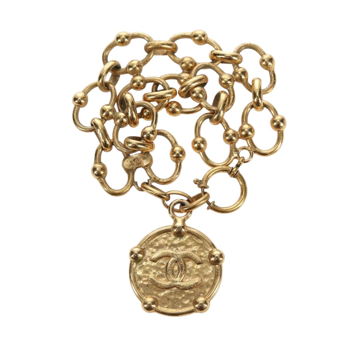 CHANEL Bracelet metal Gold Tone CC Auth 195952V